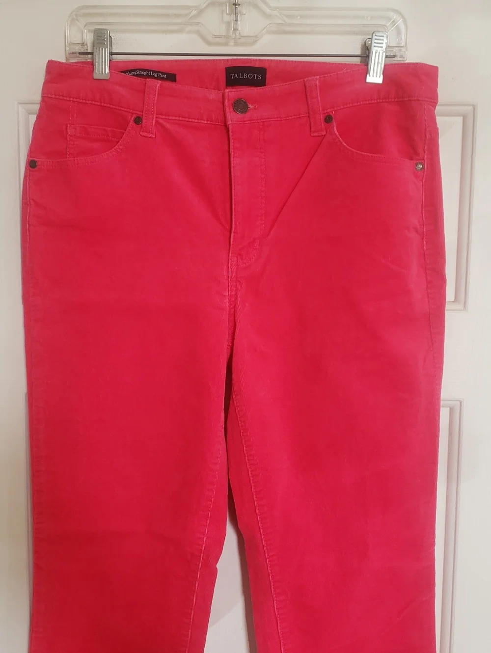 TALBOTS Corduroy Straight Leg Pant Barbie Pink 8P | PETITE - Picture 5 of 14